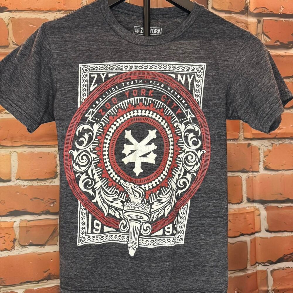 Zoo-york Men's Grey and Black T-shirt